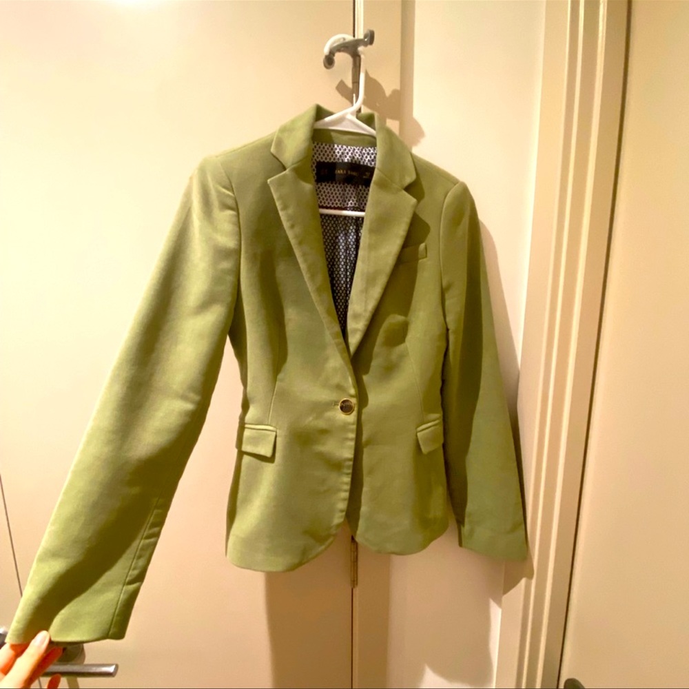 Zara green velevet jacket